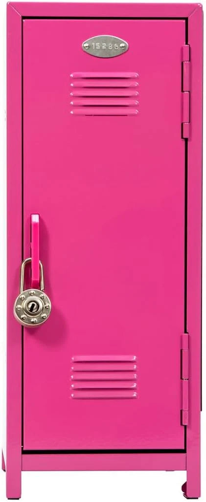Girls Talk Pink Mini Locker 1125 Decorative Metal Storage Locker with 17 Mix and Match Magnets Lock and Keys Ages 4 12