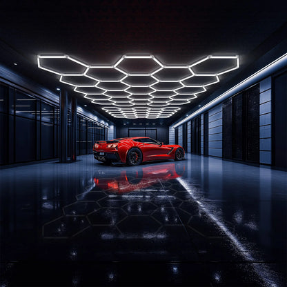 Hyperlite Hexagon Garage Lights Gen 2 - 25 Grid (13.8 x 11.7 ft)