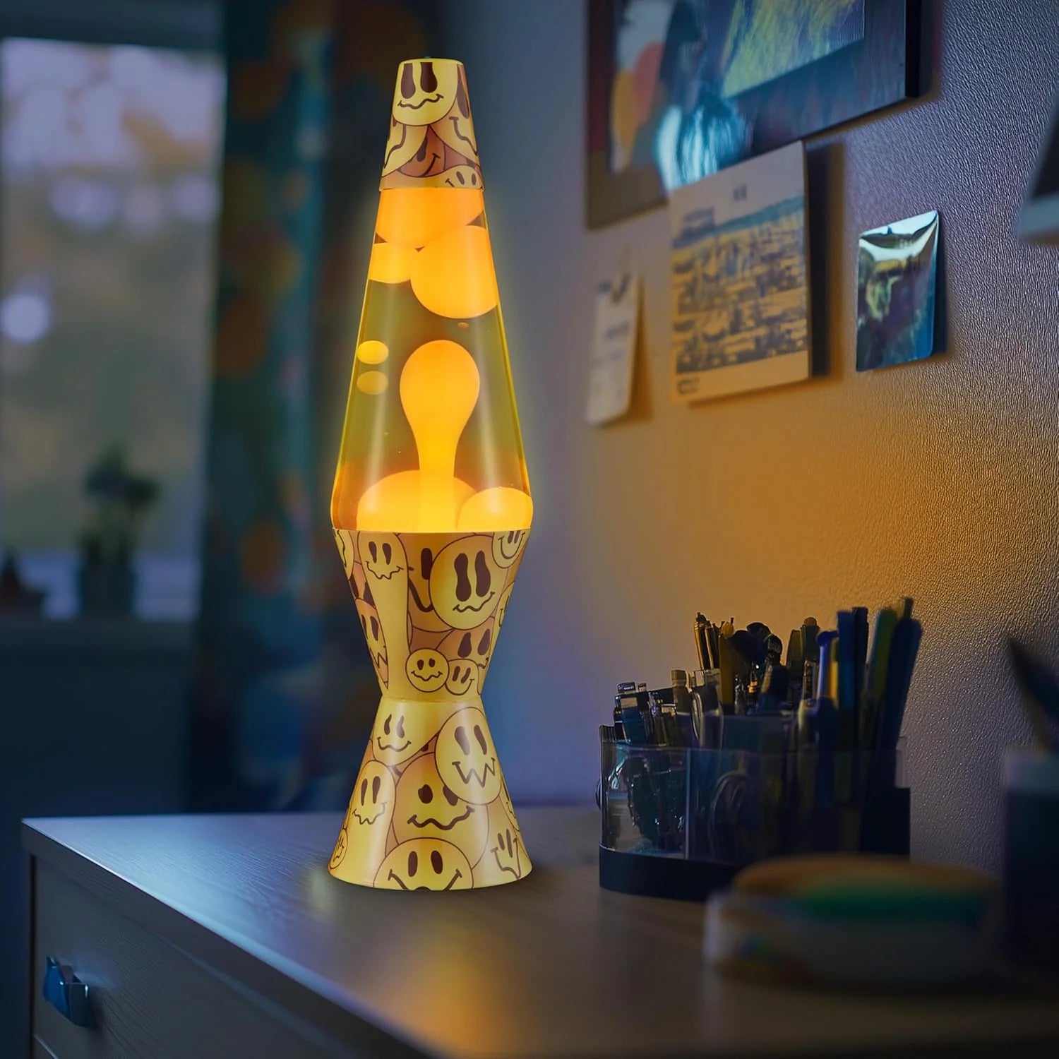 The Original Lava Lamp 145 Grinning Globs Classic Liquid Motion Lamp Yellow Lava and Orange Liquid Item 2094 Amazon Exclusive