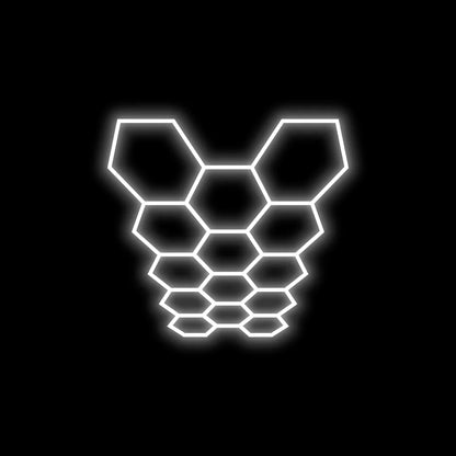 Dimmable Hexagon Garage Lights Gen 2 - 14 Grid (12.5 x 7.3 ft)