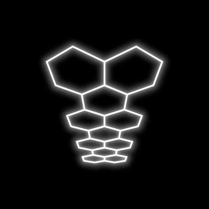 Dimmable Hexagon Garage Lights Gen 2 - 11 Grid (15.9 x 5.1 ft)