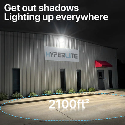 Hyperlite LED Wall Pack Light - HPSA02 Series, 18000lm, 5000K, AC 120-277V, Glass Lens Dusk to Dawn