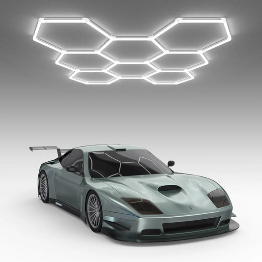Hyperlite Hexagon Garage Lights Gen 2 - 8 Grid (7.6 x 7.3 ft)