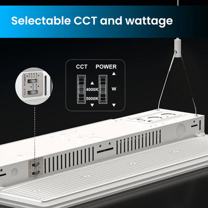 Linear High Bay LED Lights - HPLH02 Series, 18500lumens, Adjustable Wattage & CCT, 347-480V, Aluminum Housing