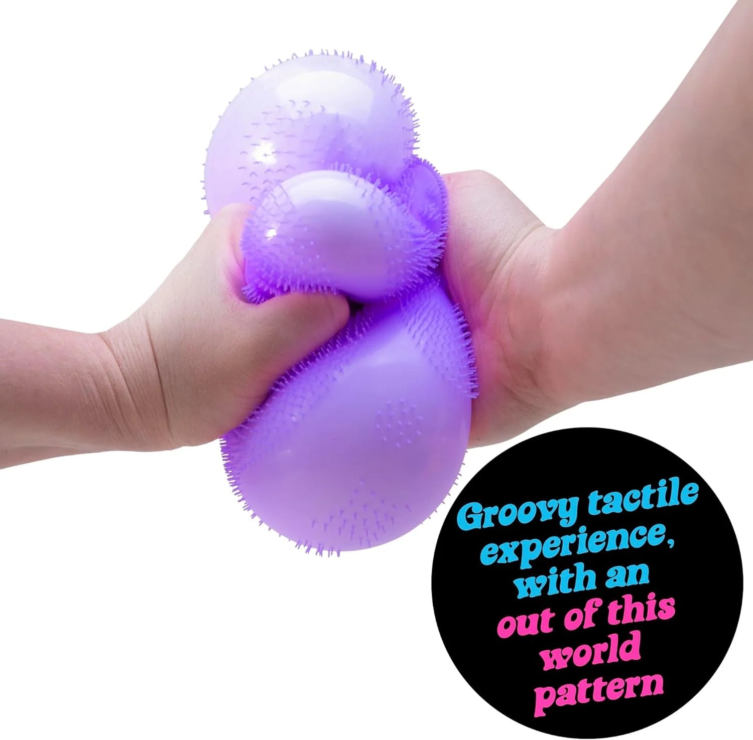 Super NeeDoh Fuzzball Stress Ball Fidget Toy Huge 45 in Diameter Jumbo Squishy Squeezy Fun Colors Assorted 1 Per Pack