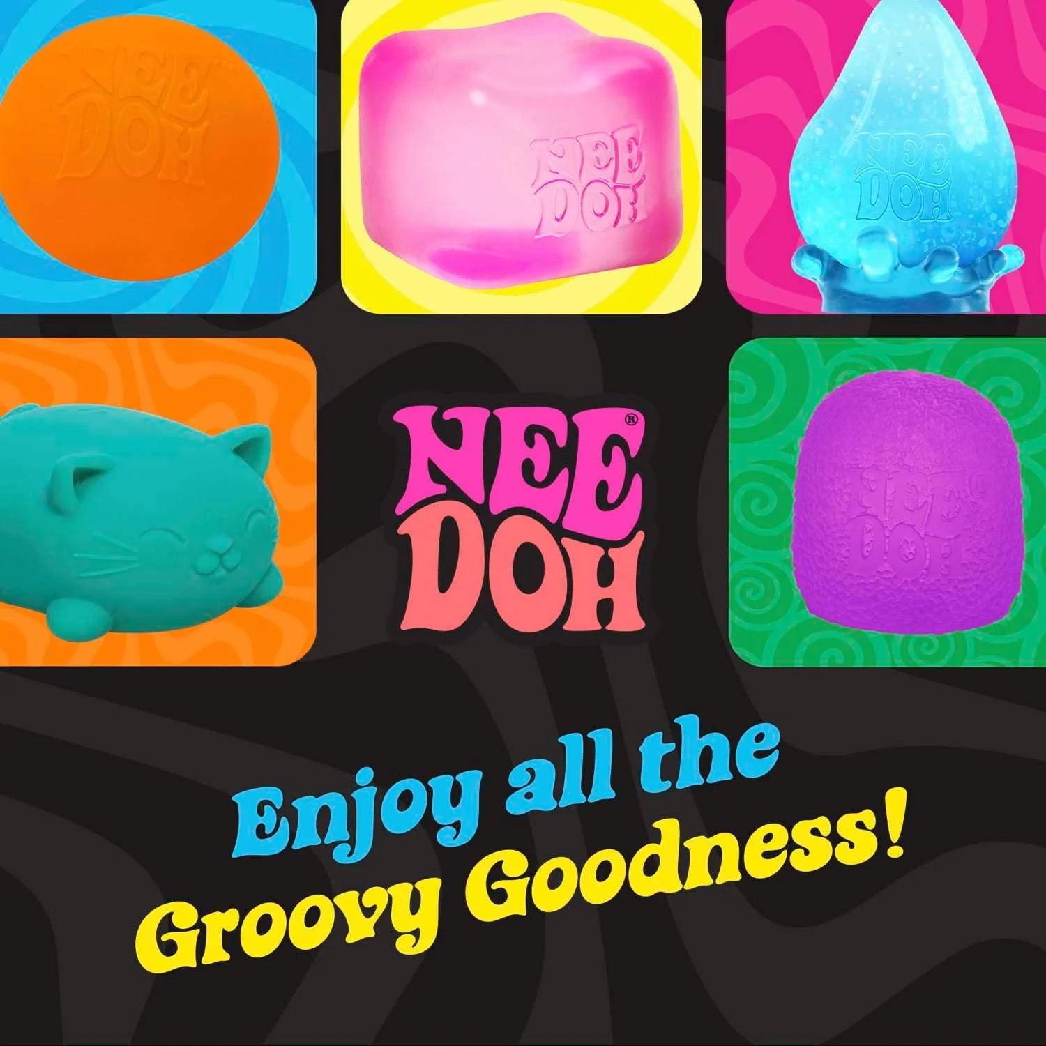 NeeDoh Nice Cube Swirl Sensory Toy with a Super Solid Squish Unique Swirling Color Blend Color May Vary 1 Per Pack
