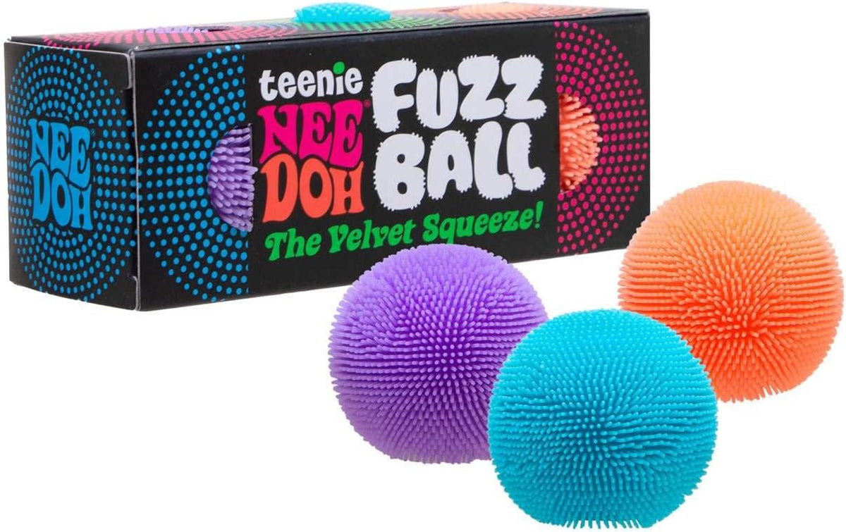NeeDoh Teenie Fuzz Ball 3 Teenie Squeeze Toys with a Velvet Texture and Soft Cloud Squish 1 Balls Color May Vary