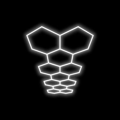 Hexagon Garage Lights Gen 2 - 11 Grid (15.9 x 5.1ft) Long