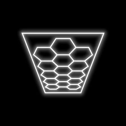 Dimmable Hexagon Garage Lights Gen 2 - 15 Grid (15.9 x 8  ft) with Border