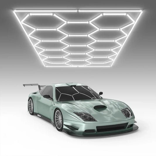 Hyperlite Hexagon Garage Lights Gen 2 - 15 Grid (15.9 x 8 ft)