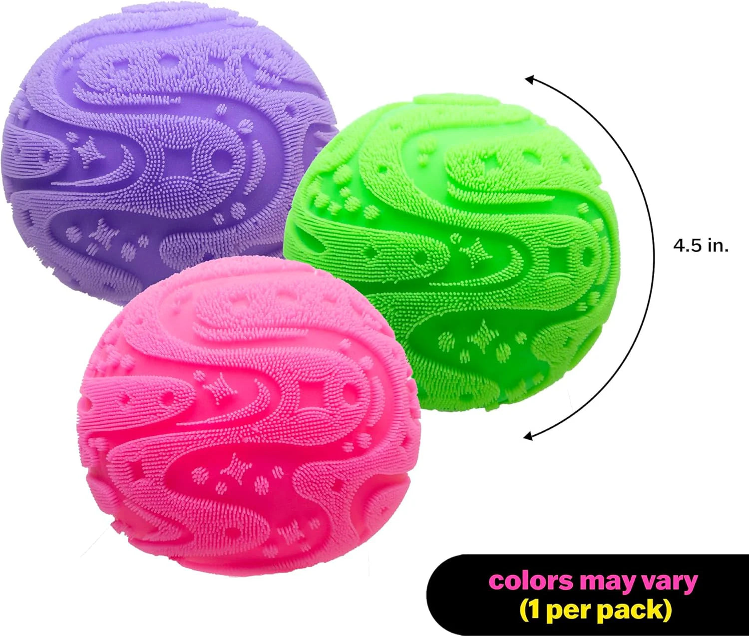 Super NeeDoh Fuzzball Stress Ball Fidget Toy Huge 45 in Diameter Jumbo Squishy Squeezy Fun Colors Assorted 1 Per Pack