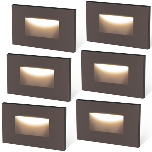 Glitgate 5CCT Step Lights, 6 Pack , 50lumens, 120V ONLY, CCT Selectable