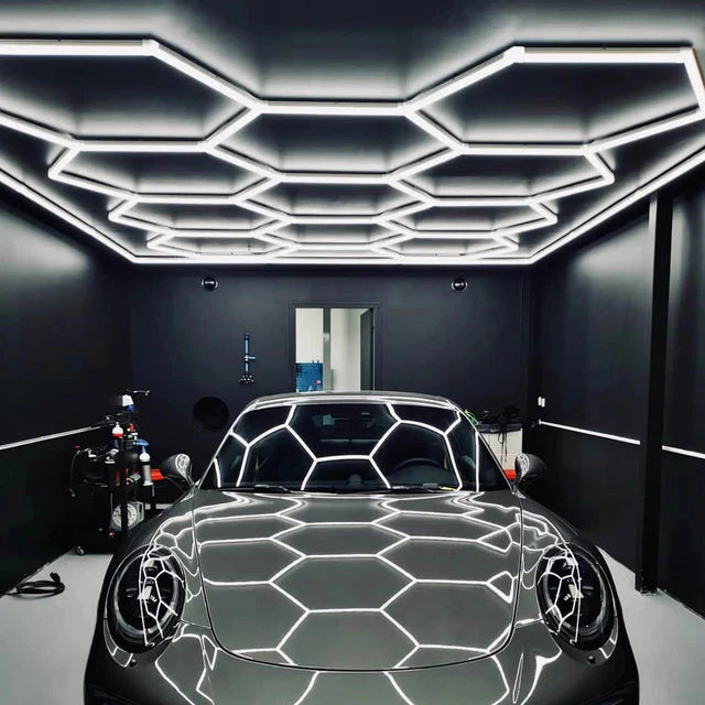 Hyperlite Hexagon Garage Lights Gen 2 - 11 Grid (10.0 x 7.3 ft)