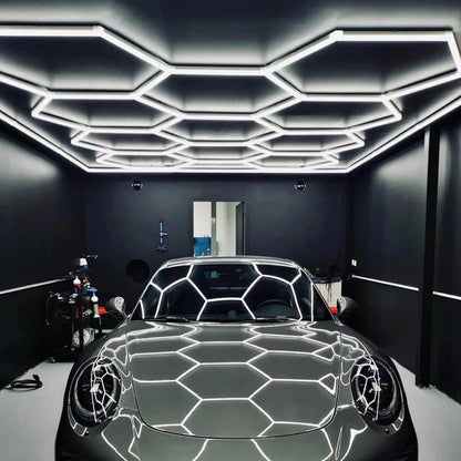 Hyperlite Hexagon Garage Lights Gen 2 - 11 Grid (10.0 x 7.3 ft)