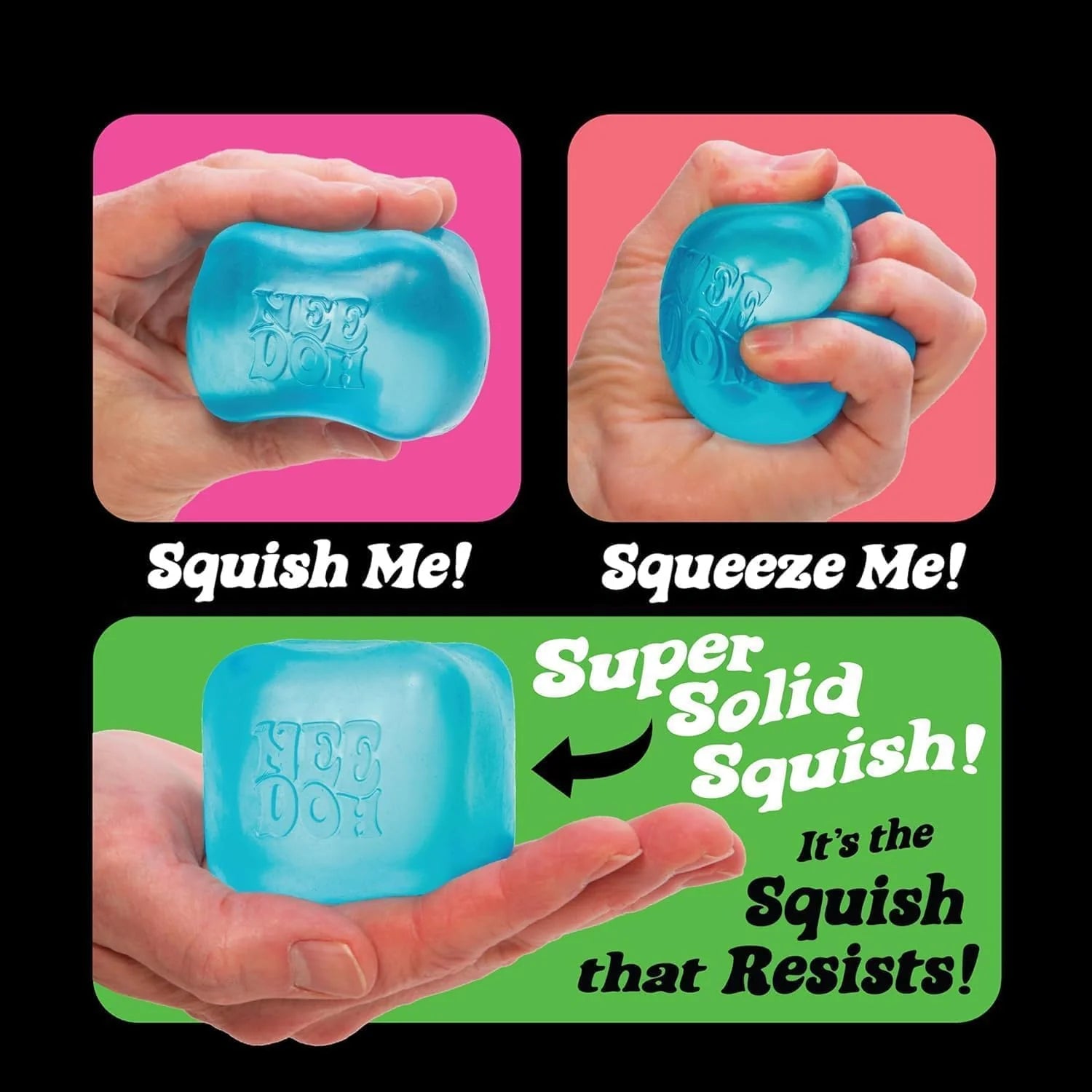 NeeDoh Nice Cube Sensory Squeeze Toy with Super Solid Squish 225 Cube Pink