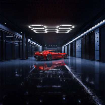 Hyperlite Hexagon Garage Lights Gen 2 - 8 Grid (7.6 x 7.3 ft)