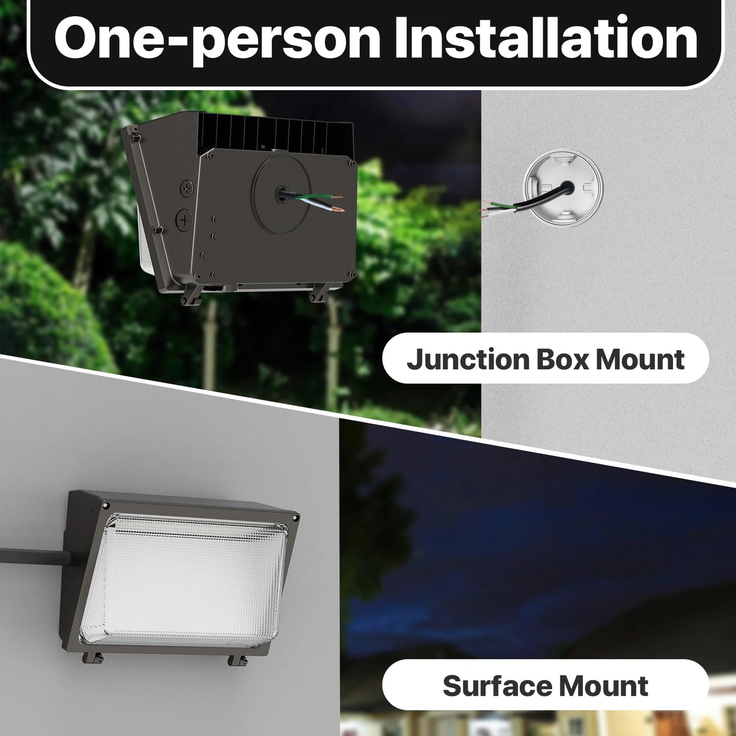 Hyperlite LED Wall Pack Light - HPSA01 Series, 18000lm, 5000K, AC 120-277V, Glass Lens