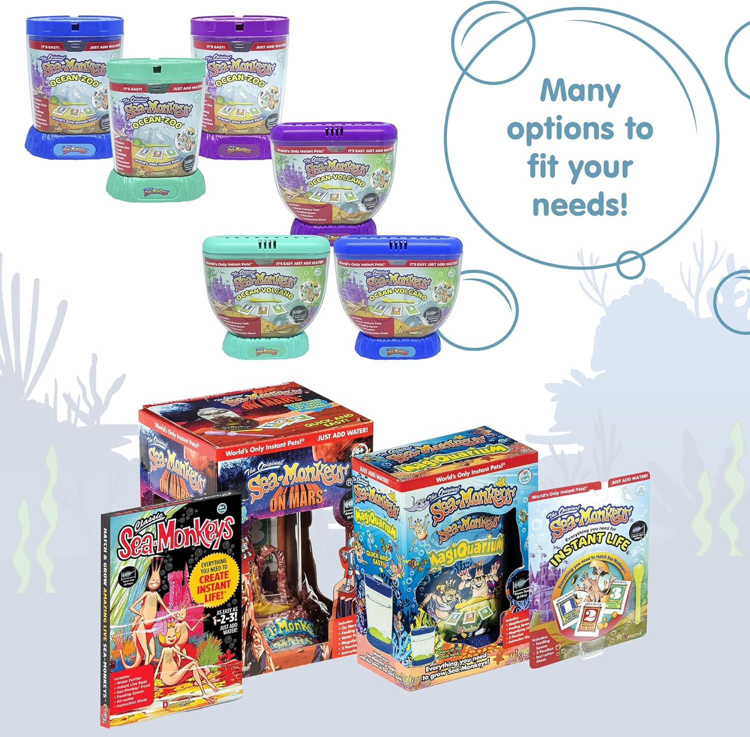 Sea Monkeys On Mars Worlds Only Instant Pets Ages 6 Pack of 1
