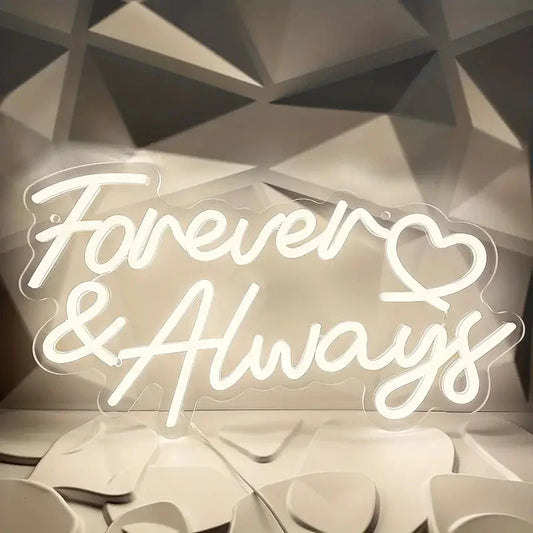Forever & Always Heart Neon Sign Light