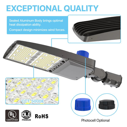 Parking Lot Light - Dark Bronze XALH Series With Shortcap, 47430lumens, CCT&Wattage Selectable, AC 277V-480V