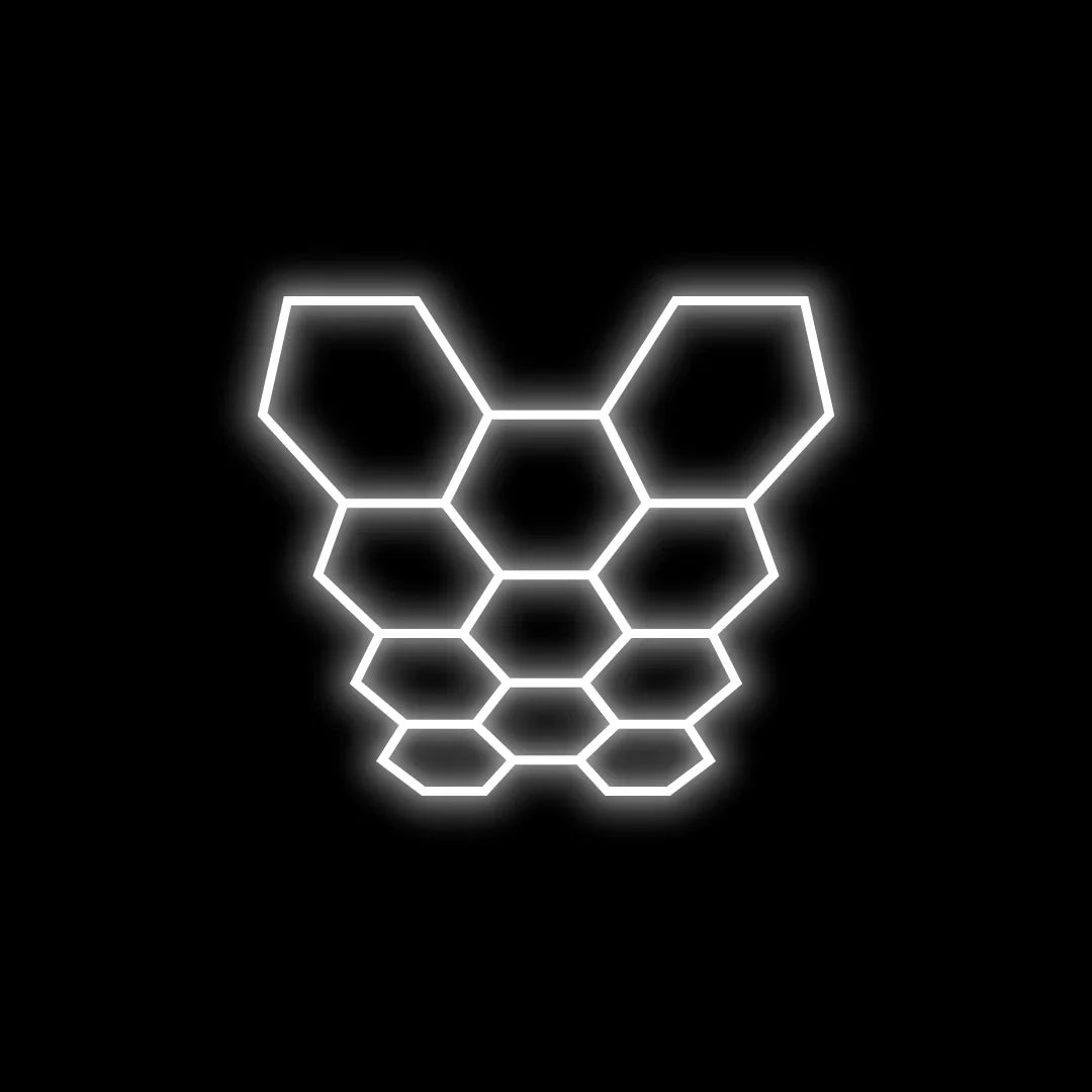Dimmable Hexagon Garage Lights Gen 2 - 11 Grid (10.0 x 7.3 ft)