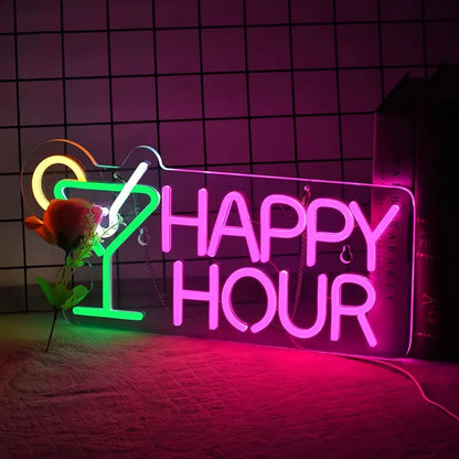 Happy Hours LED Neon Sign Light