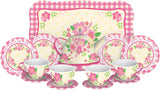 Fancy Tin Tea Set Red