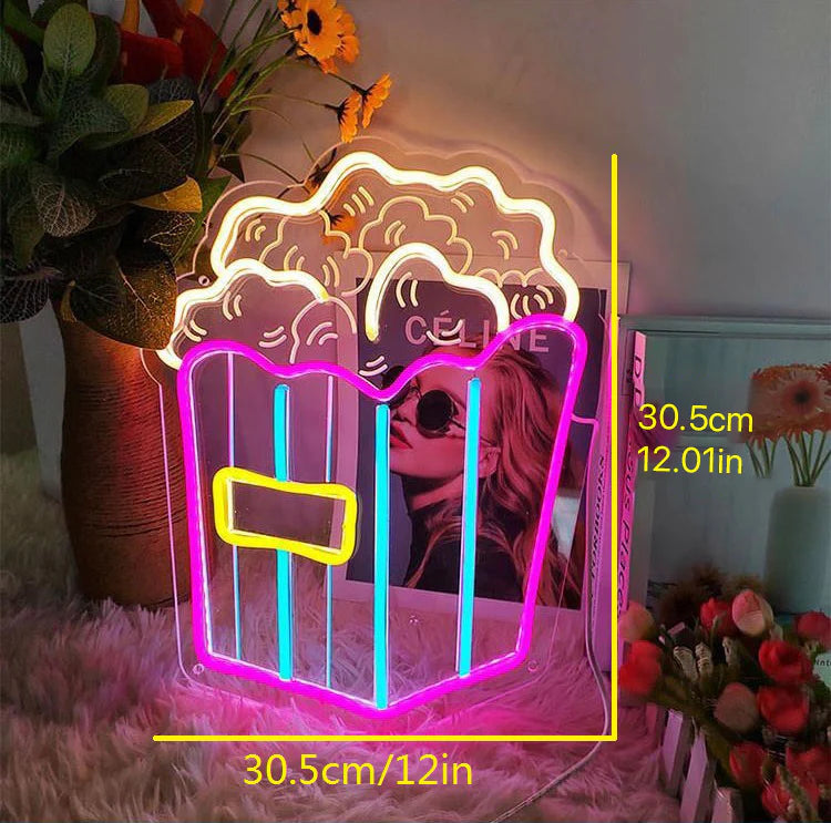 Popcorn LED Neon Sign Light