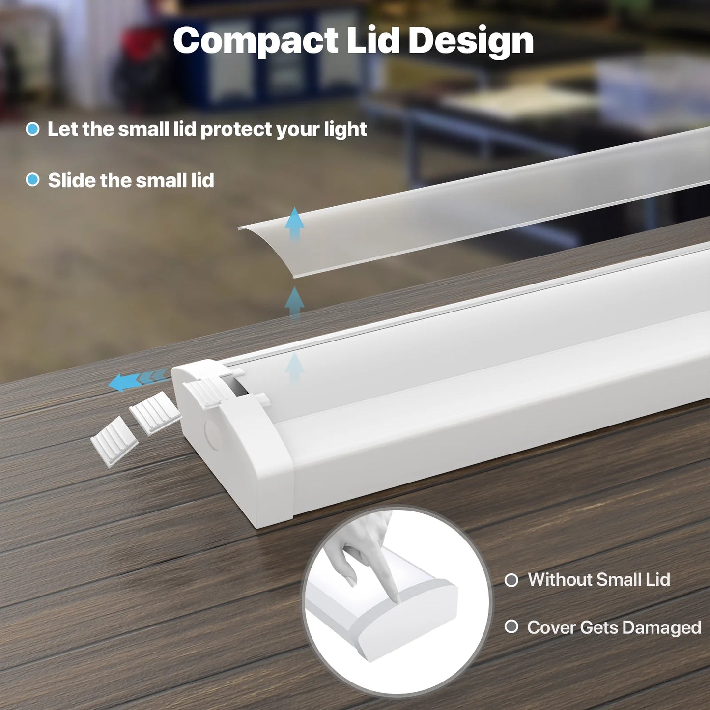 Hyperlite 4FT LED Wraparound Light, 6600lumens, 4000K, Selectable Wattage, AC 120V