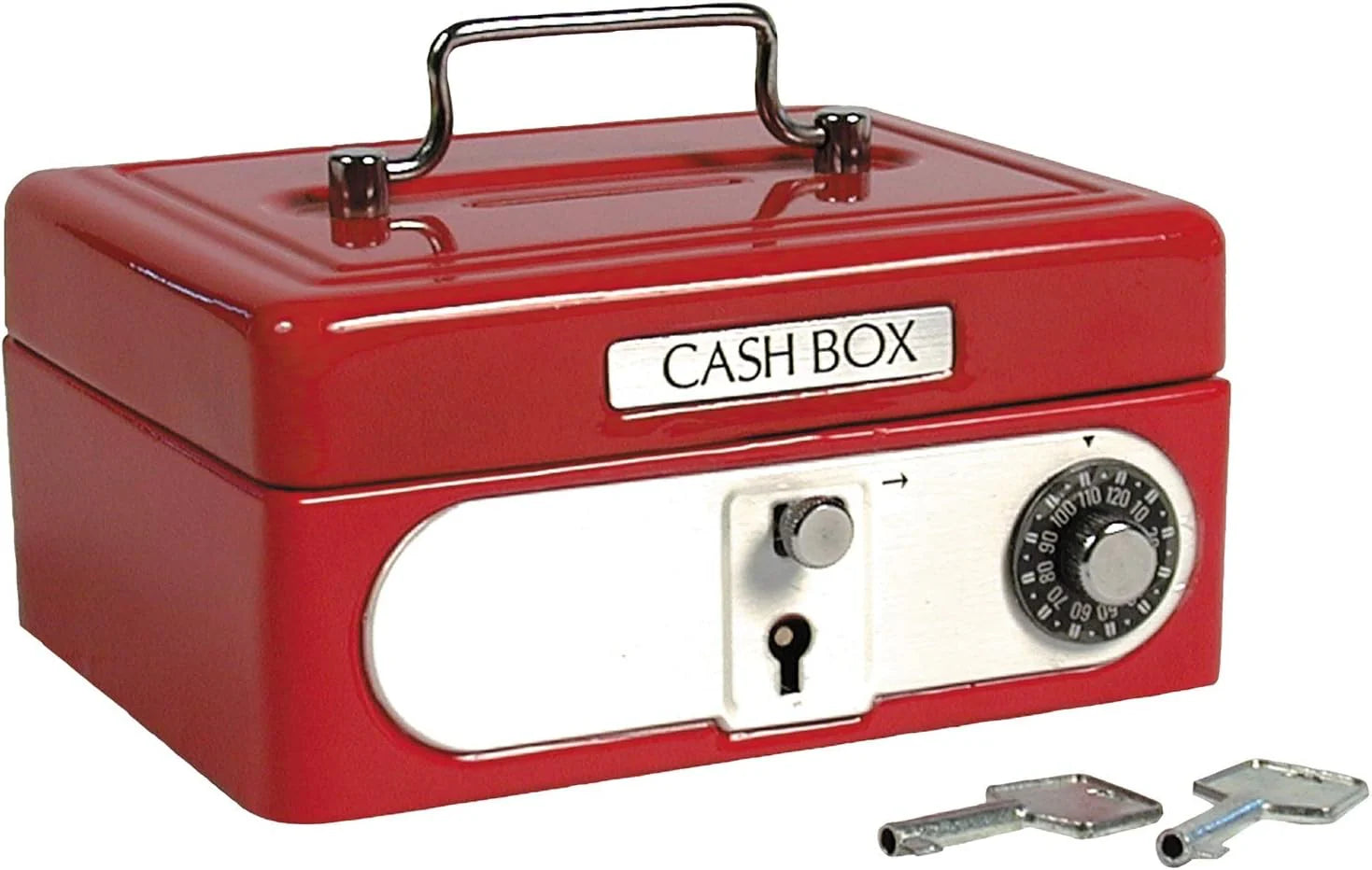 Locking Cash Box Red 1 EA