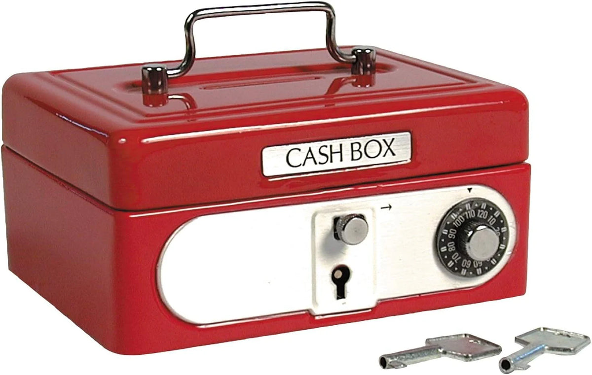 Locking Cash Box Red 1 EA