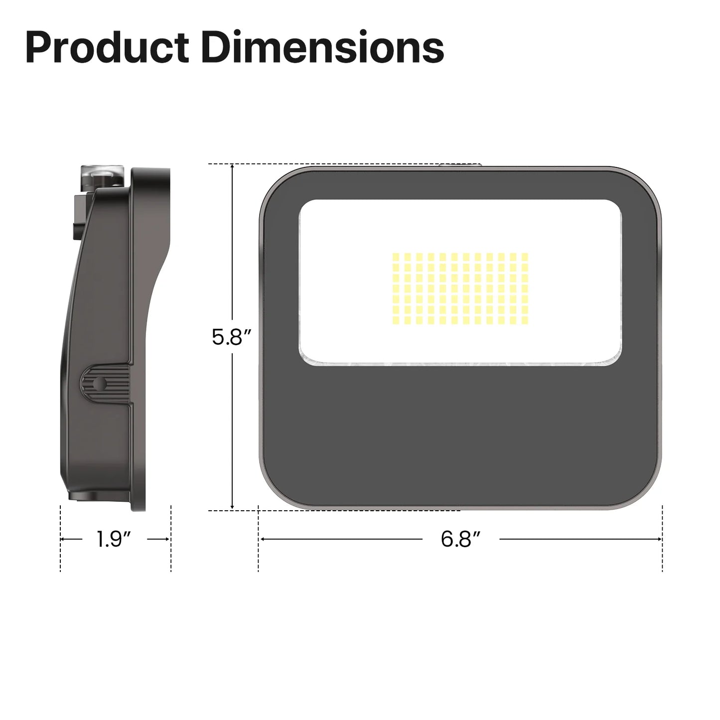 LED Flood Lights -HPFD01 Series, 3800lumens, Adjustable Wattage & CCT, 120-277V