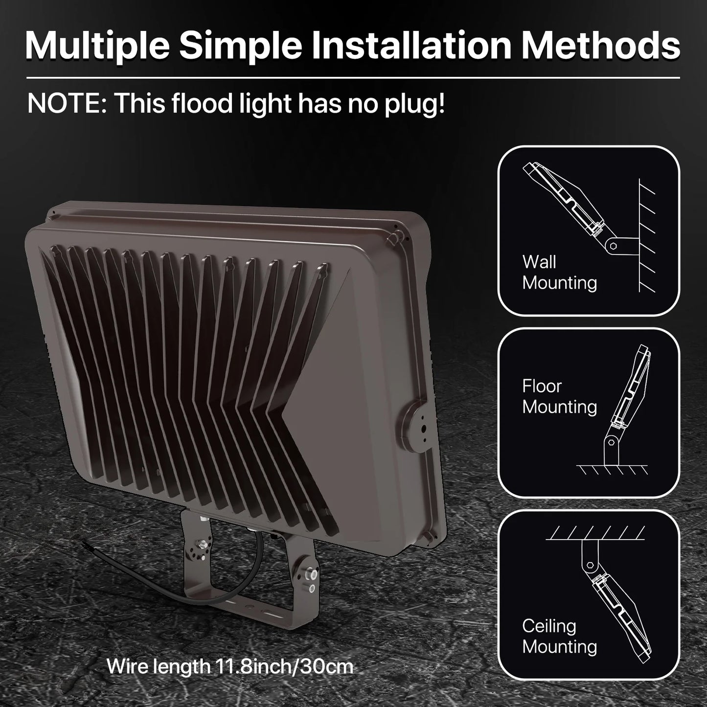 Hyperlite Led Flood Light - Mars Series (Trunion Mount), 24000lumens, 5000K, AC 120V ONLY