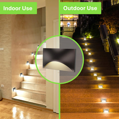 Glitgate 5CCT LED Step Lights, 6 Pack ,45lumens, CCT Selectable, 120V Only