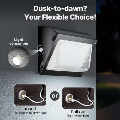 Wall Pack Light with Photocell - Oval series, 15600 lumens, 5000K, AC 120-277V