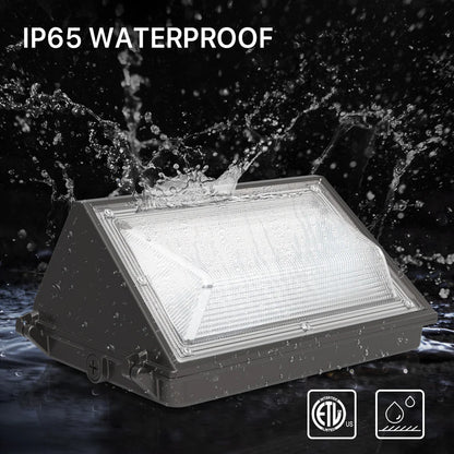 Wall Pack Light with Photocell - Moon series, 6500lumens, 5000K, AC 100-277V