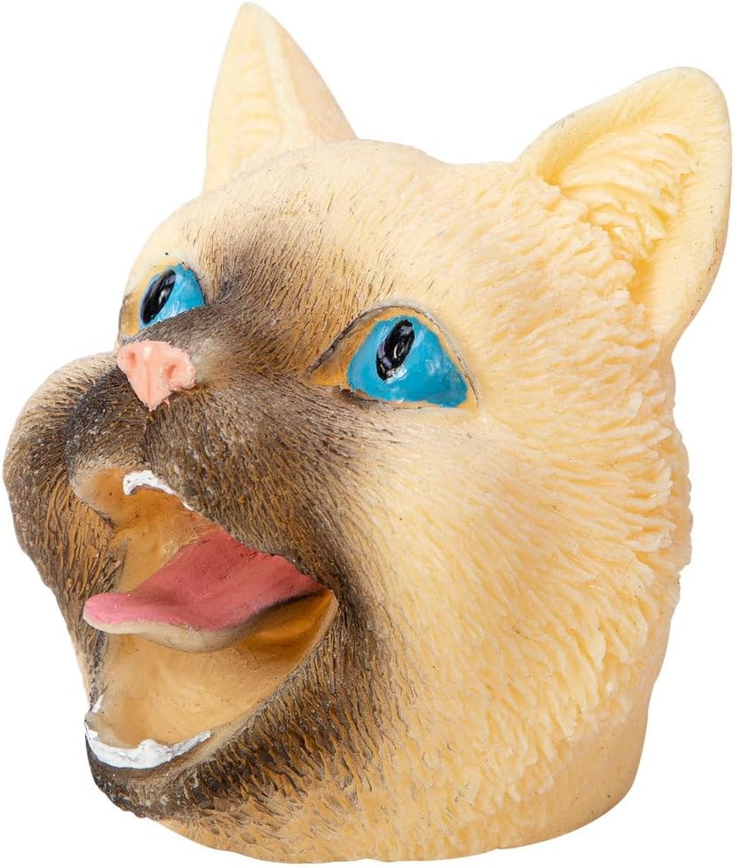 Cat Hand Puppet Stretchy Detailed Texture and Painted Face Color May Vary Pack of 1