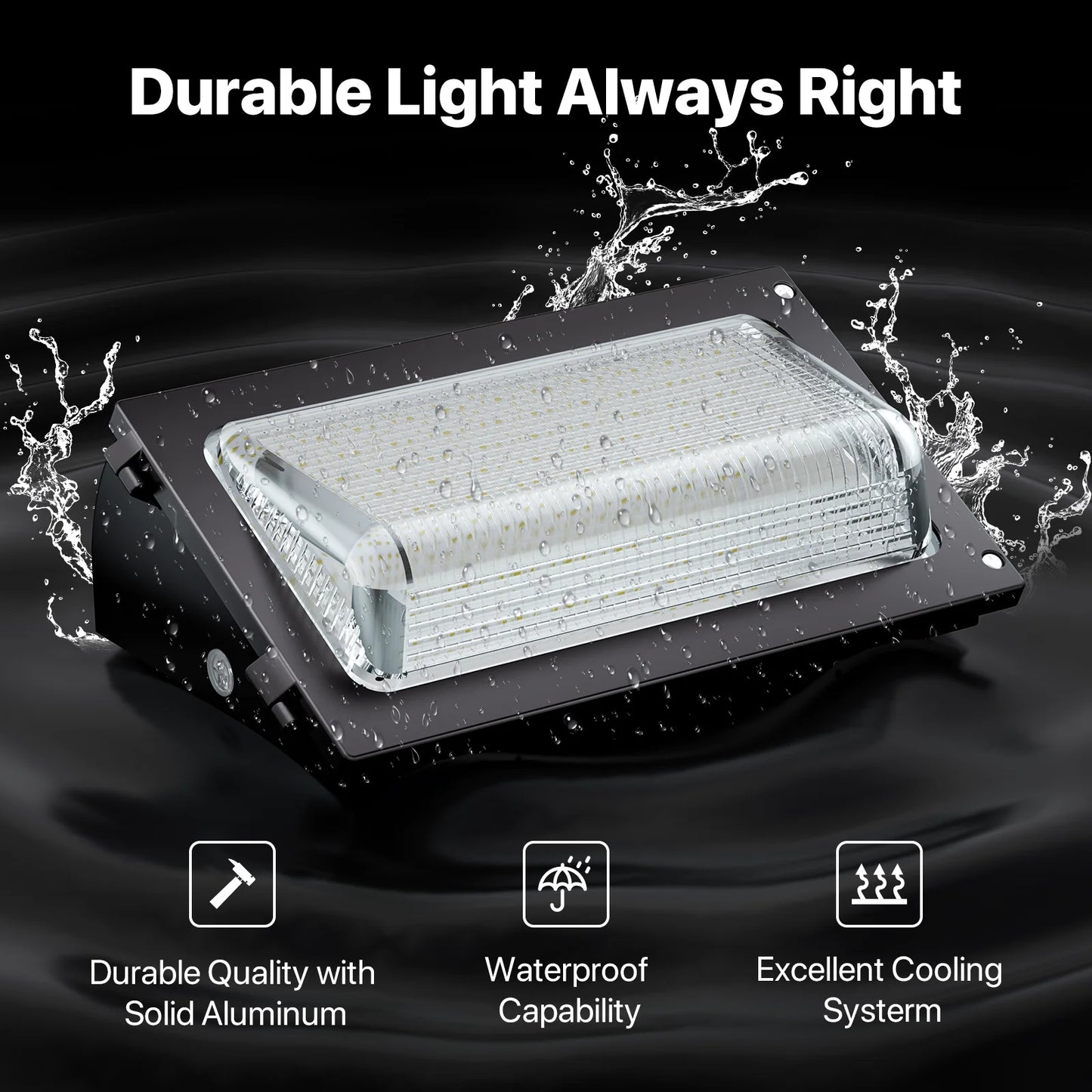 Wall Pack Light with Photocell - Oval series, 15600 lumens, 5000K, AC 120-277V