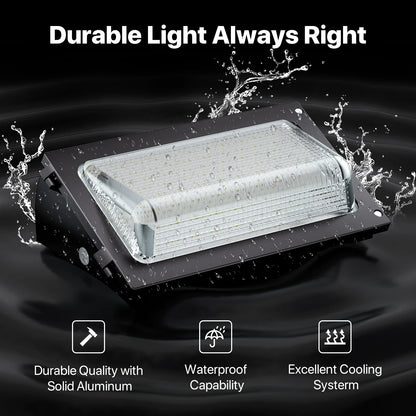 Wall Pack Light with Photocell - Oval series, 15600 lumens, 5000K, AC 120-277V