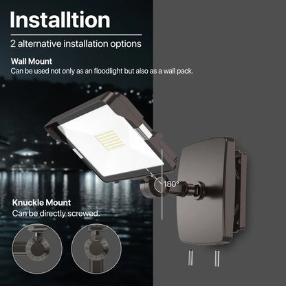 Hyperlite Led Flood Light - Mars Series (Knucle Mount) 2 Pack, 5500lumens, 5000K, AC 120V With Junction Box