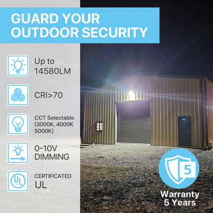 Wall Pack Lights - WPC Series, 8190lumens, Wattage & CCT Selectable, AC120-277V,with Photocell