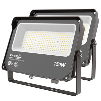 Hyperlite Led Flood Light with Photocell  - Mars Series 2 Pack (U Bracket) - 18000lumens, 5000K, AC 120V Only