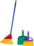 Childrens Broom Set Kids Pretend Play Cleaning Kit Includes Broom Dustpan and Brush Ages 3 and Up
