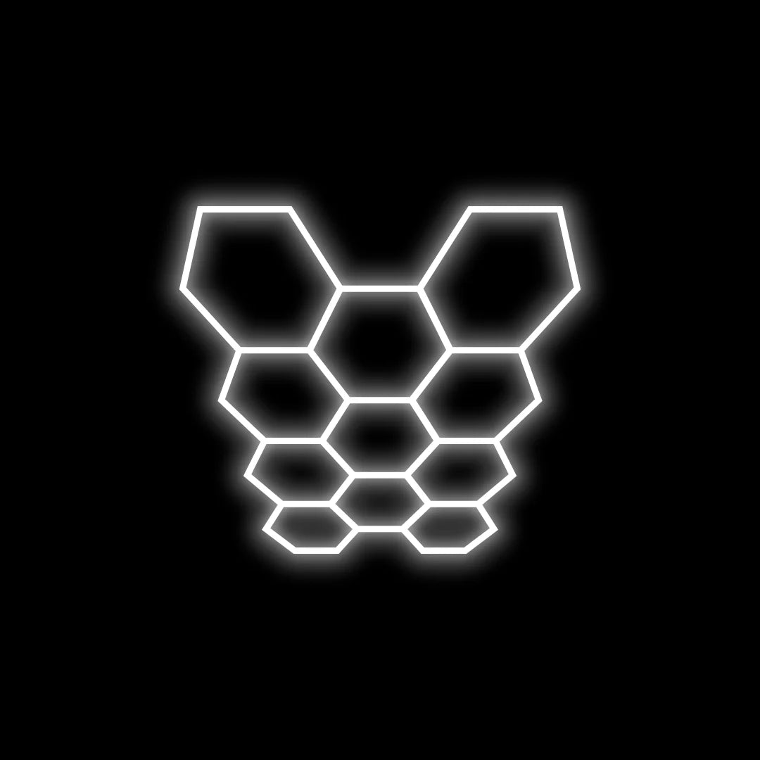 Hyperlite Hexagon Garage Lights Gen 2 - 11 Grid (10.0 x 7.3 ft)