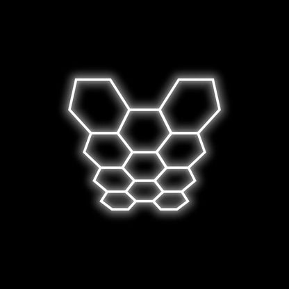 Hyperlite Hexagon Garage Lights Gen 2 - 11 Grid (10.0 x 7.3 ft)