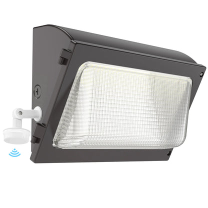 Motion Activated Wall Pack Light - Oval series, 15600 Lumens, 5000K, AC 120-277V, Dusk to Dawn