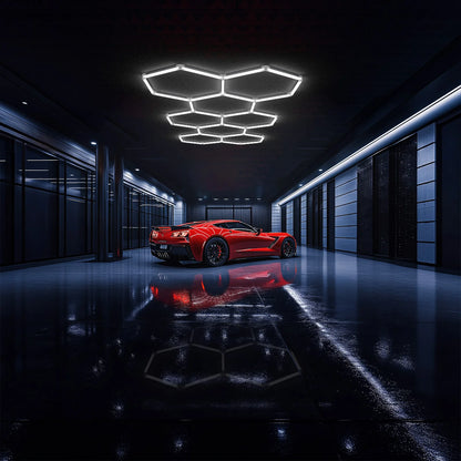 Hyperlite Hexagon Garage Lights Gen 2 - 8 Grid (11.6 x 5.1 ft) Long