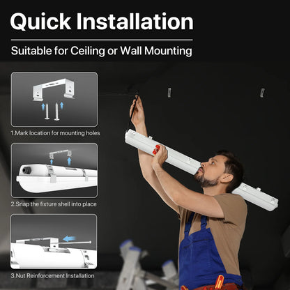 LED Vapor Tight Light - Capsule series, 7800lumens, 5000K, AC 100-277V