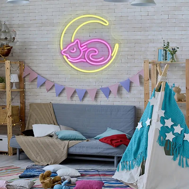 Moon Cat LED Neon Sign Light