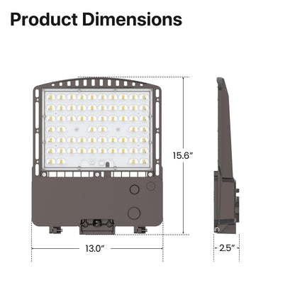 Parking Lot LED Lights - HPPK01 Series, 15800lumens, Adjustable Wattage & CCT, 120-277V or 347-480V